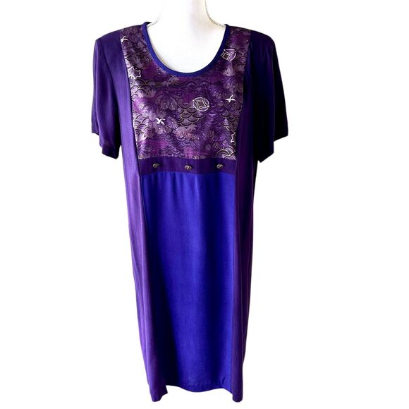 Naturally Petite Vintage Purple Shift Dress SzM - Picture 1 of 9